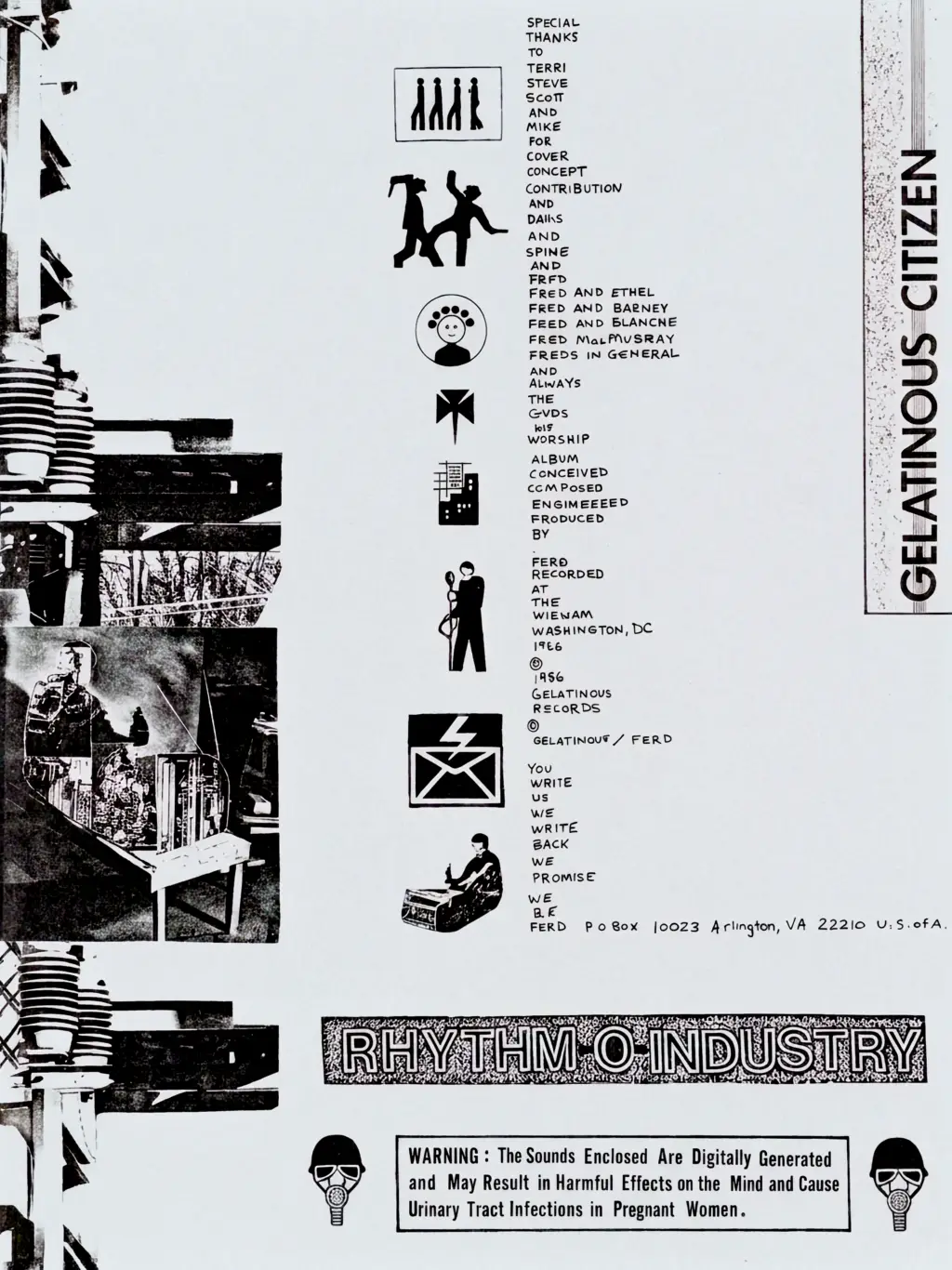 Gelatinous Citizen record Insert Memorabilia