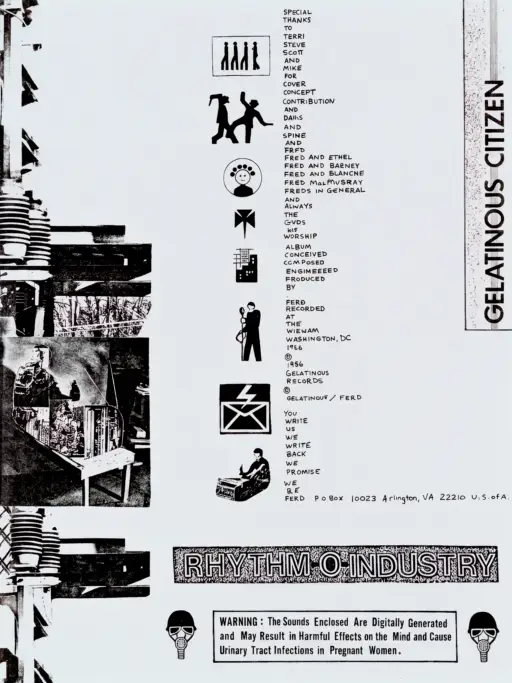 Gelatinous Citizen record Insert Memorabilia